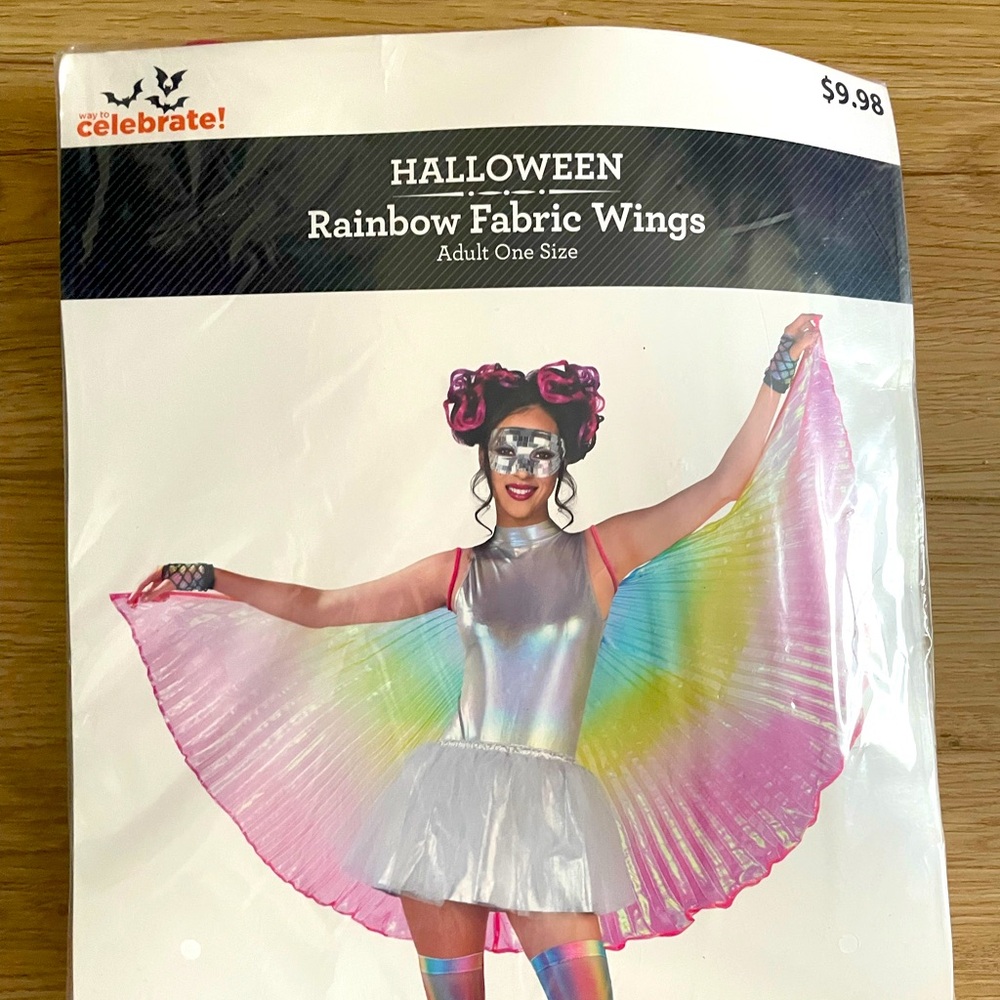 New Halloween rainbow fabric wings